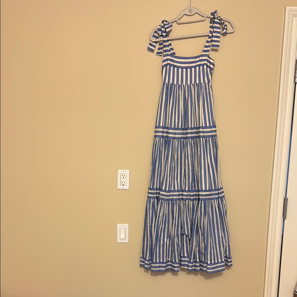 Zimmermann Blue and Cream Striped Dress